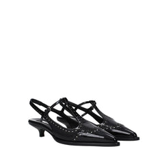 Sapatos de couro Miu Miu Slingback