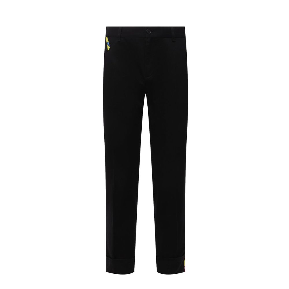 Calças de gabardine de algodão Versace