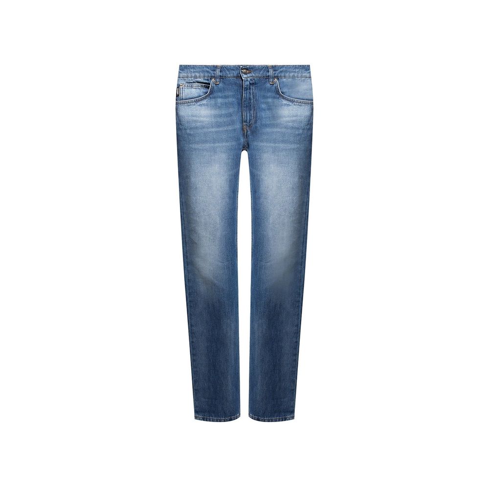 Calça jeans com logotipo de algodão Versace