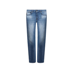 Calça jeans com logotipo de algodão Versace