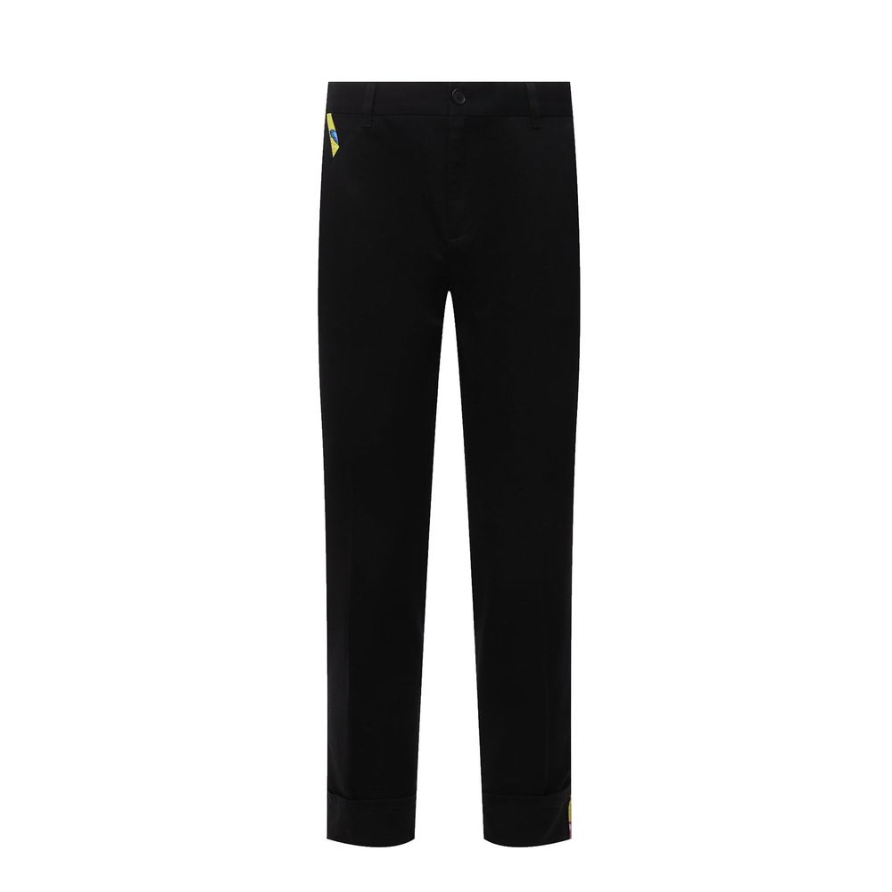 Calças de gabardine de algodão Versace