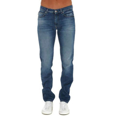 Calça jeans com logotipo de algodão Versace