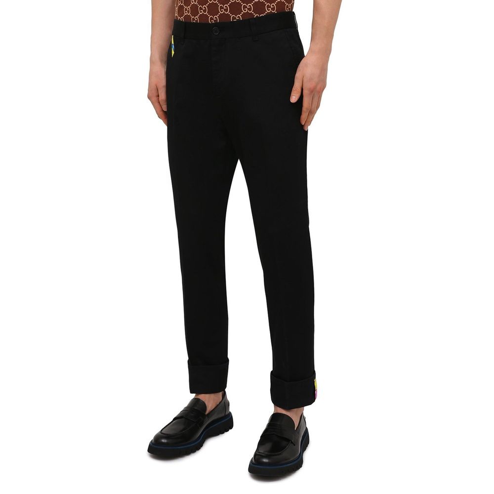 Calças de gabardine de algodão Versace