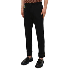 Calças de gabardine de algodão Versace