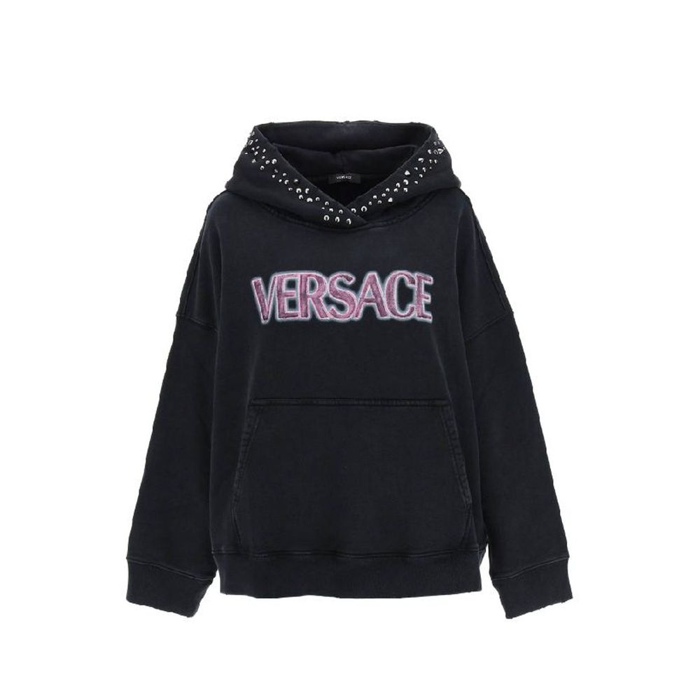 Moletom com logotipo de algodão Versace