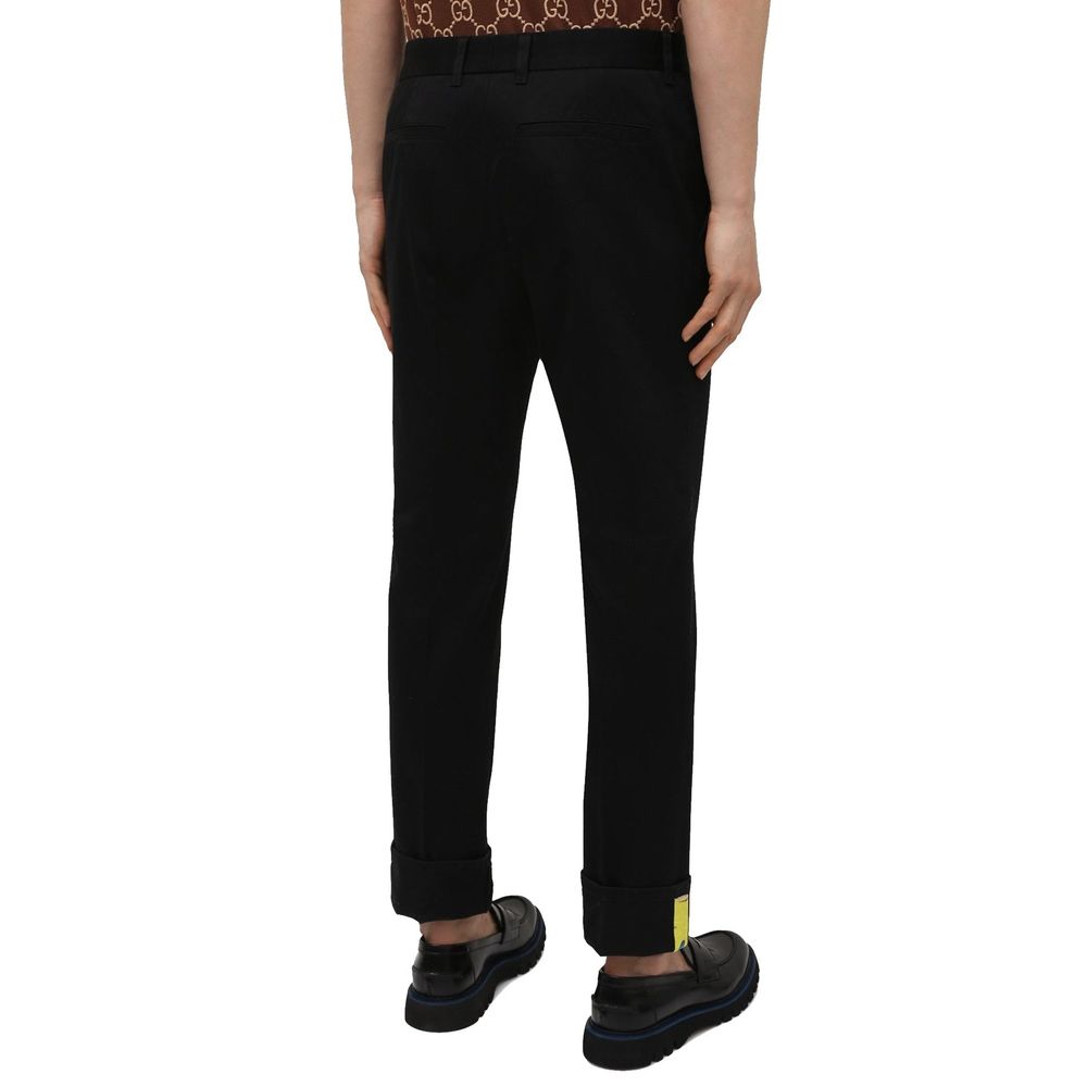 Calças de gabardine de algodão Versace