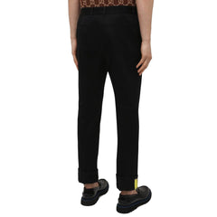 Calças de gabardine de algodão Versace
