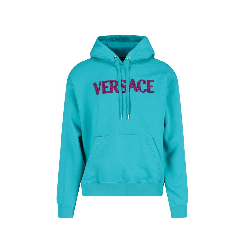 Moletom com logotipo de algodão Versace