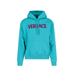 Moletom com logotipo de algodão Versace