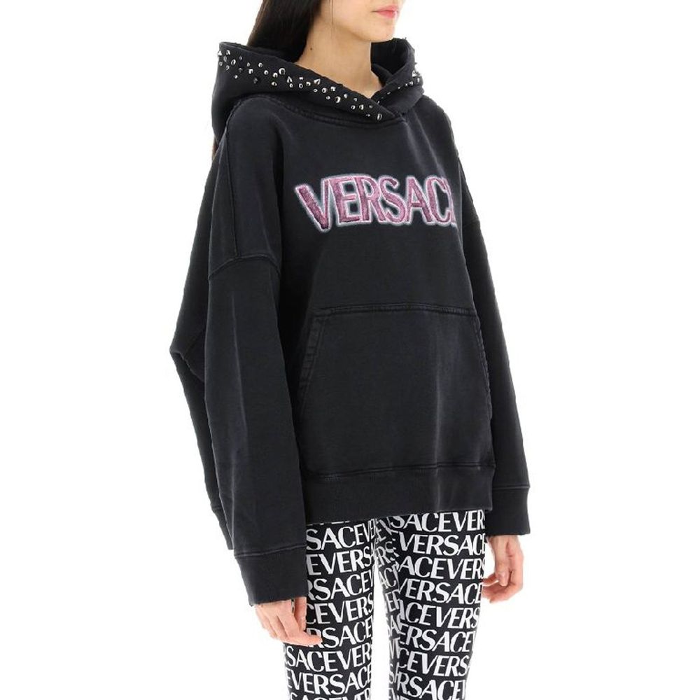 Moletom com logotipo de algodão Versace