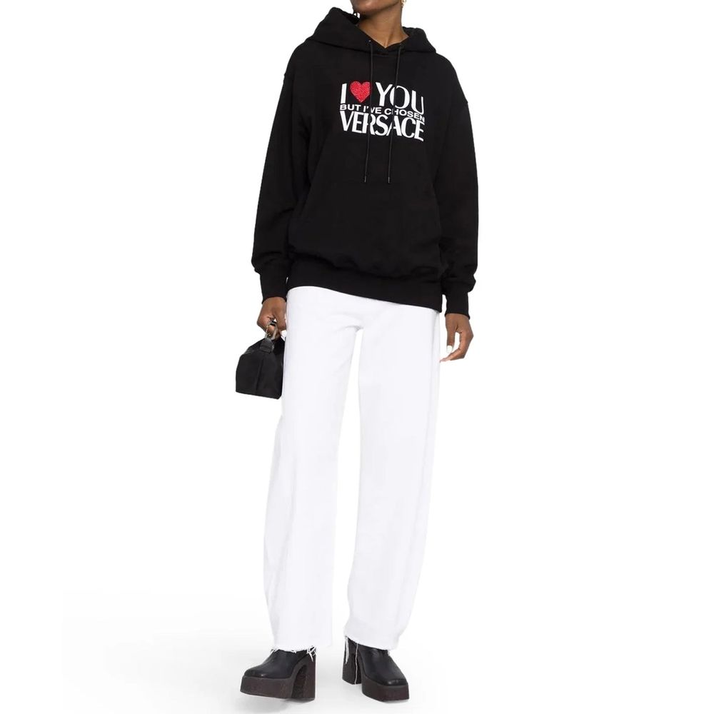 Moletom com logotipo de algodão Versace