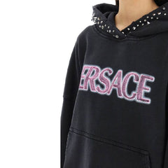 Moletom com logotipo de algodão Versace