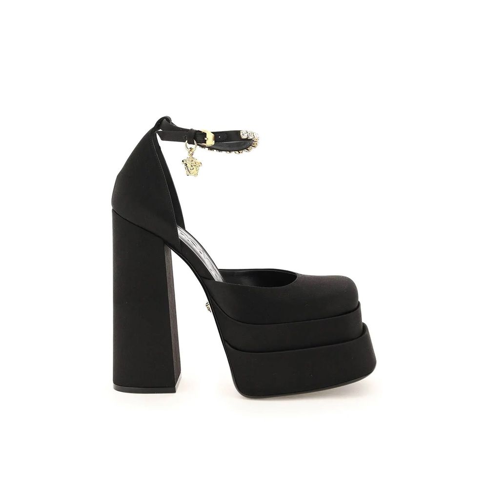 Versace Sapatos Plataforma de Cetim de Seda