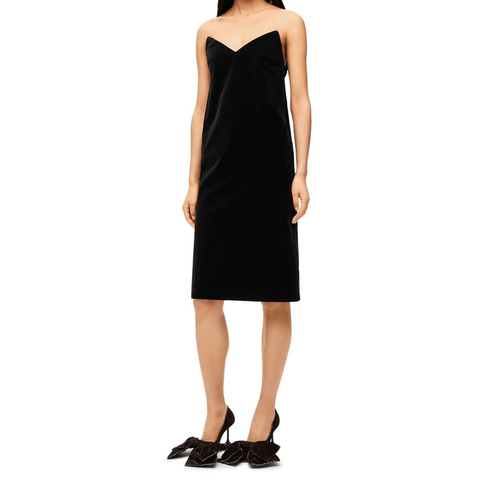 Vestido de veludo bustiê Loewe