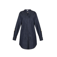 Vestido-camisa jeans com corrente da Loewe