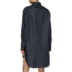 Vestido-camisa jeans com corrente da Loewe