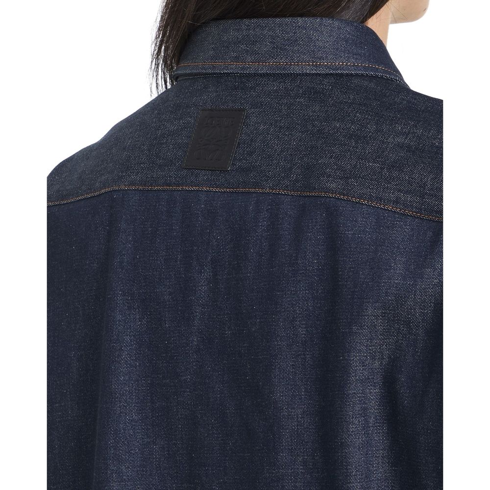 Vestido-camisa jeans com corrente da Loewe