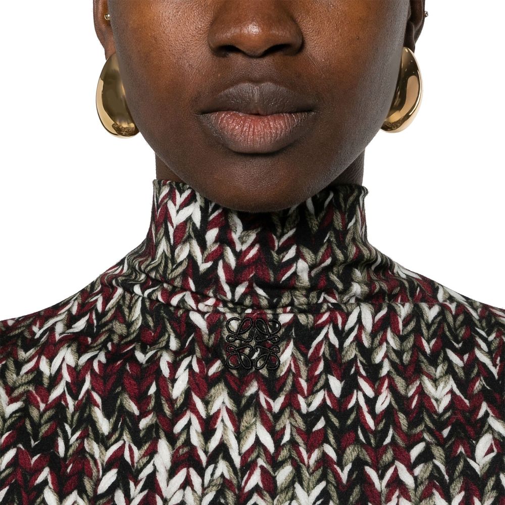 Vestido longo com estampa de malha da Loewe