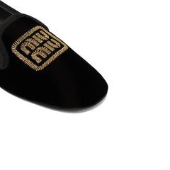 tênis de veludo com logotipo Miu Miu