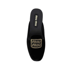 Mulas Slip-On com Logotipo Bordado da Miu Miu