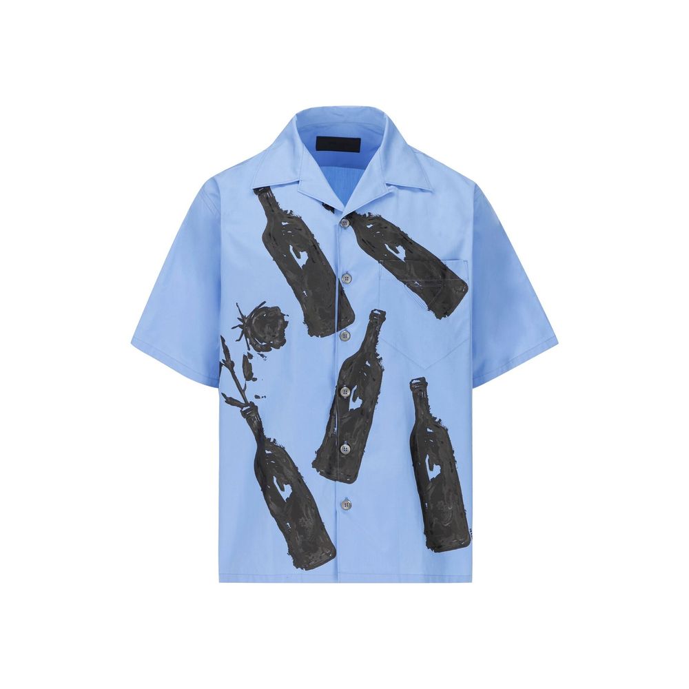Camisa de algodão estampada Prada