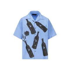 Camisa de algodão estampada Prada