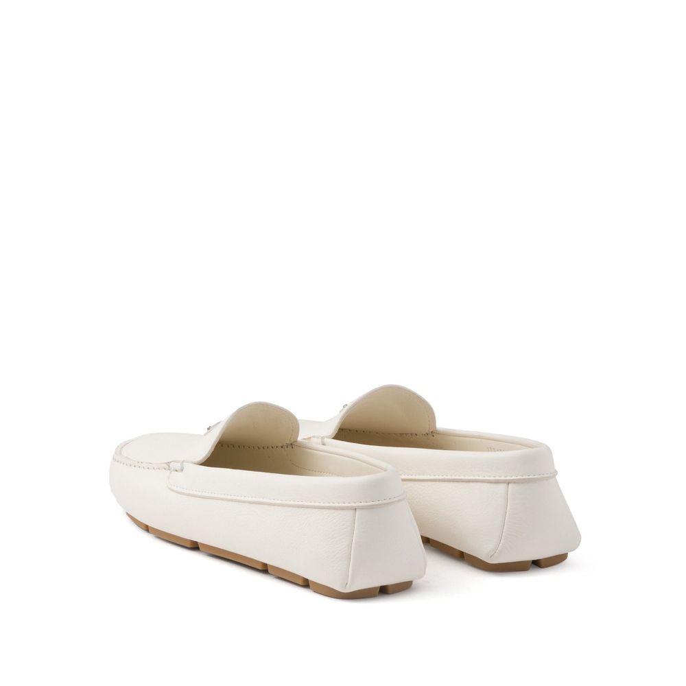 Mocassins de couro com logotipo Prada