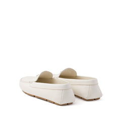 Mocassins de couro com logotipo Prada