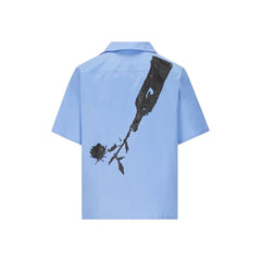 Camisa de algodão estampada Prada