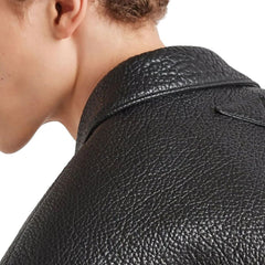 Jaqueta de couro Prada com abotoamento simples