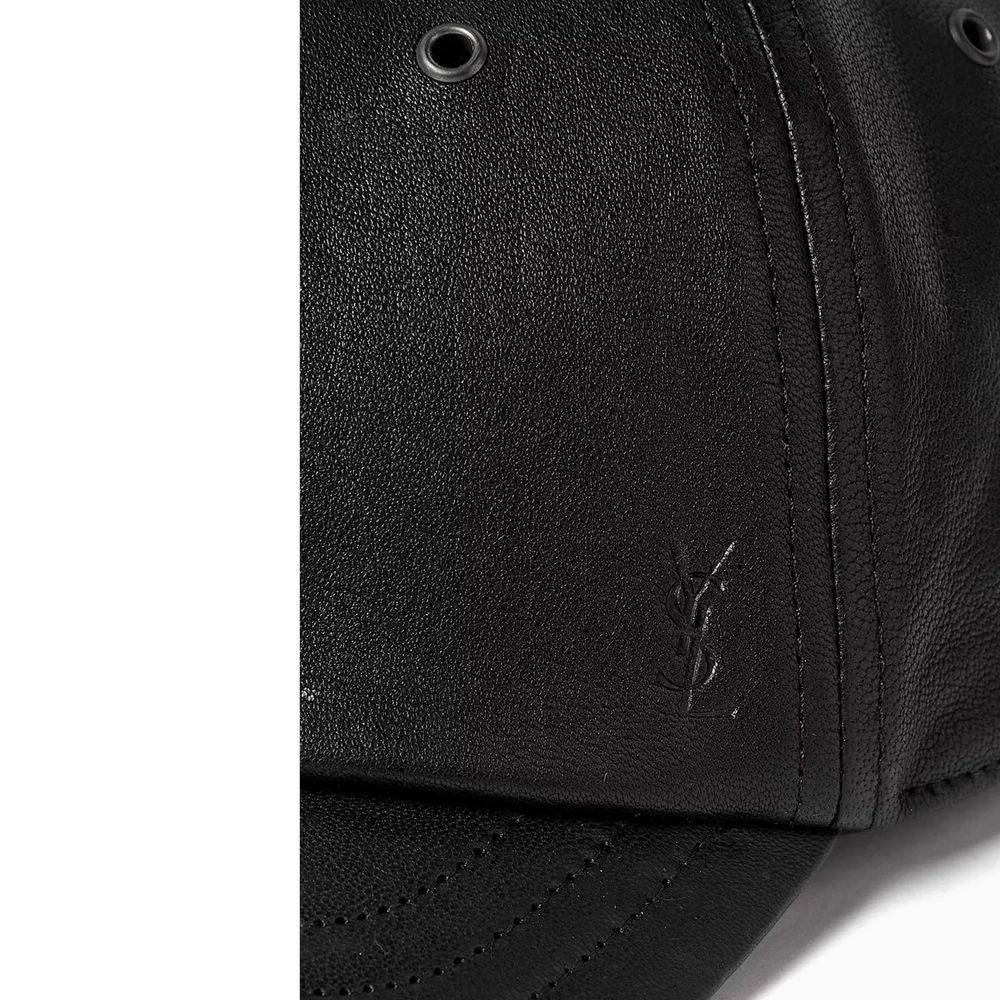 Boné de couro Saint Laurent Cassandre