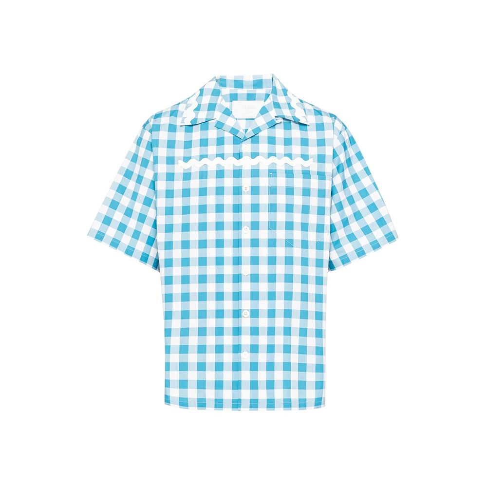 Camisa de algodão xadrez Prada