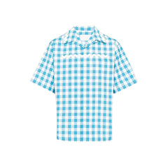Camisa de algodão xadrez Prada
