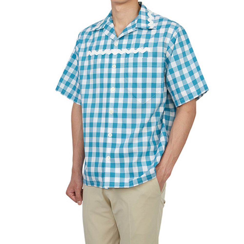 Camisa de algodão xadrez Prada