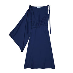 Vestido midi evasê Prada com manga única