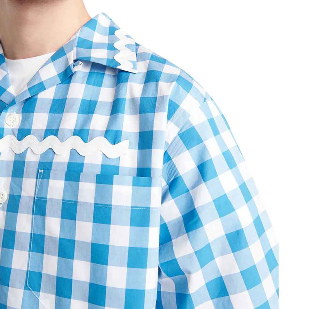 Camisa de algodão xadrez Prada