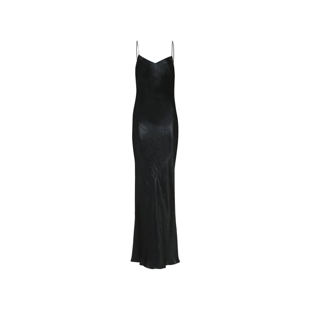 Vestido longo de cetim Saint Laurent