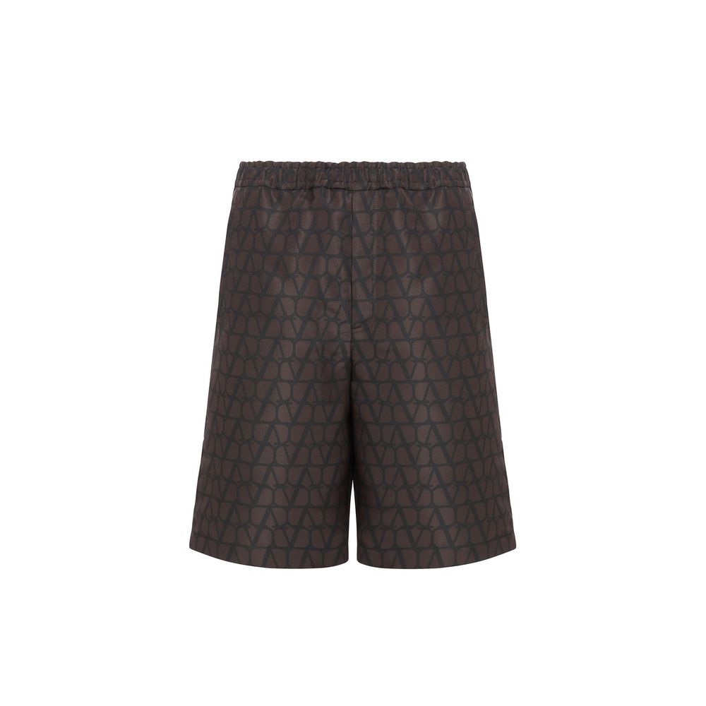 Shorts de seda com logotipo Valentino