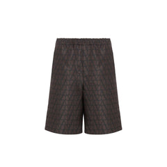 Shorts de seda com logotipo Valentino