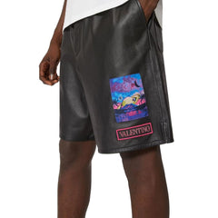 Shorts de couro Valentino