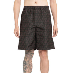 Shorts de seda com logotipo Valentino