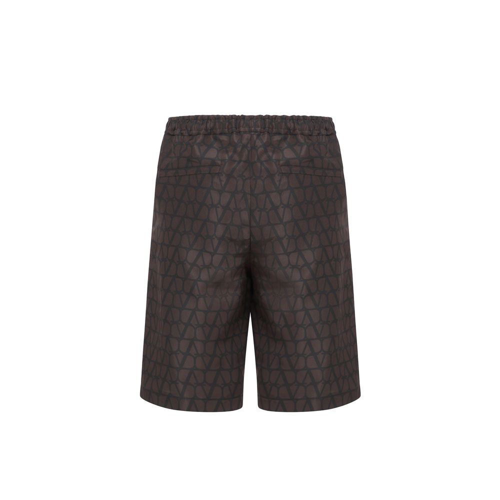 Shorts de seda com logotipo Valentino