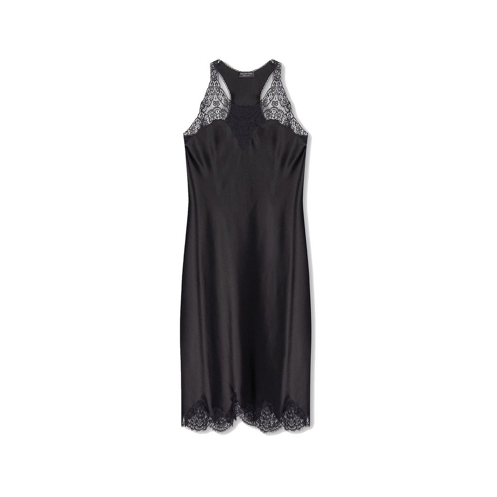 Vestido midi de cetim com alças Balenciaga