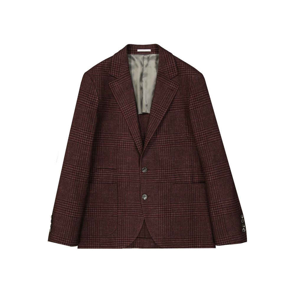 Jaqueta de lã tartan Brunello Cucinelli