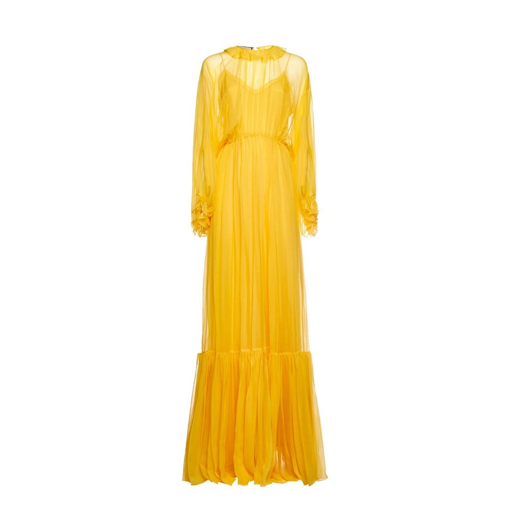 Vestido longo de seda Gucci