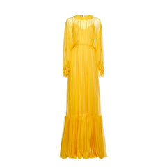 Vestido longo de seda Gucci