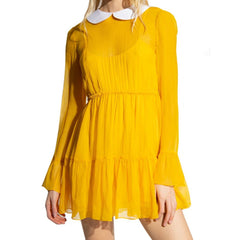 Vestido de chiffon de seda Gucci