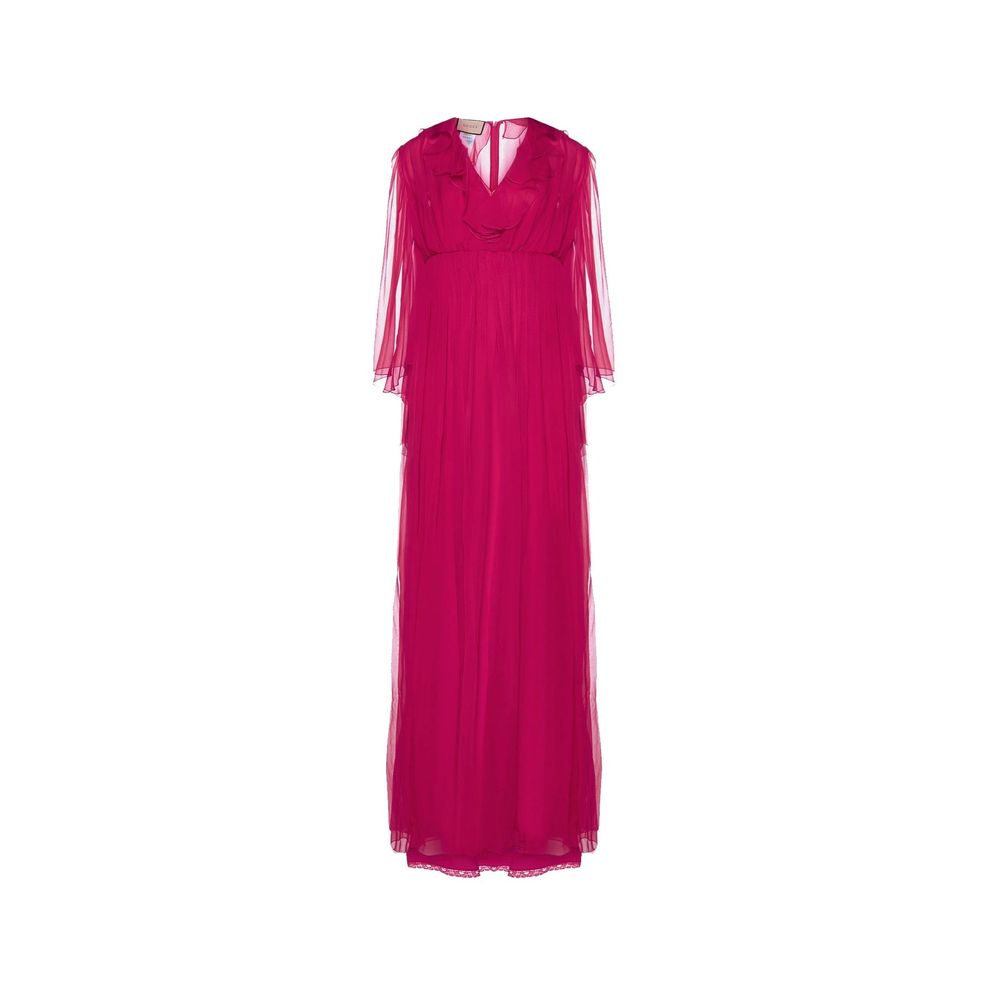 Vestido midi de seda Gucci