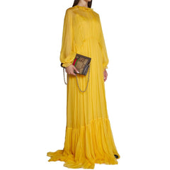 Vestido longo de seda Gucci