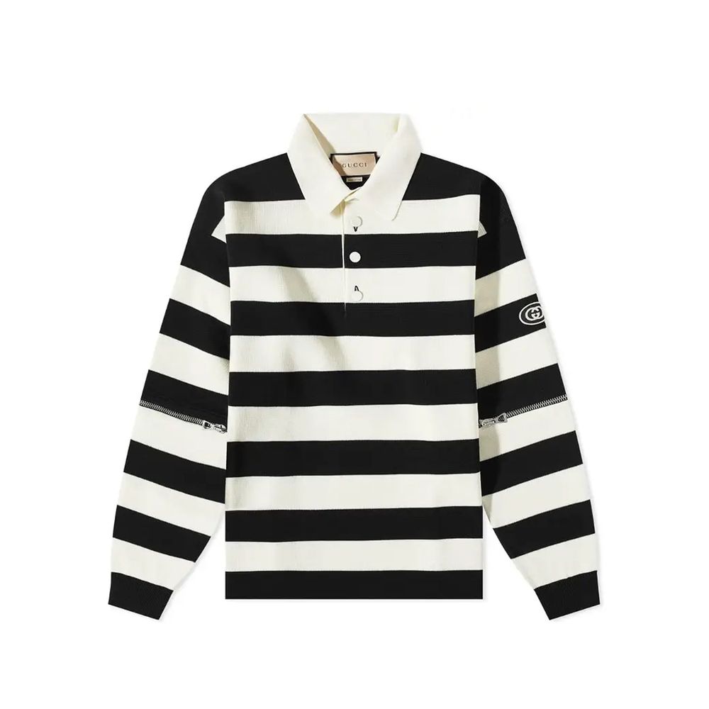 Polo de algodão listrado Gucci